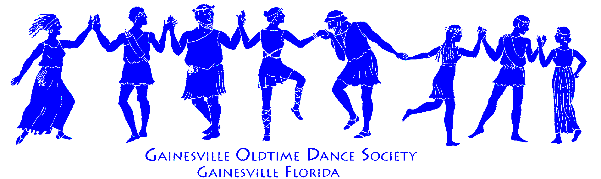 Gainesville Oldtime Dance Society logo - blue